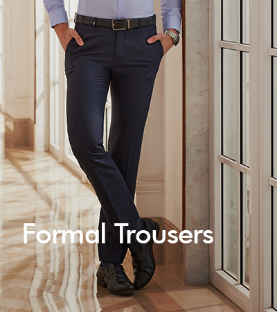 Buy Men Grey Textured Slim Fit Formal Trousers Online - 670279 | Peter  England